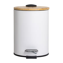 Load image into Gallery viewer, PIFCO 3L Slim Bathroom Bin with Bamboo Lid White