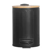 Load image into Gallery viewer, PIFCO 3L Arch Textured Slow Close Bin with Bamboo Lid Black