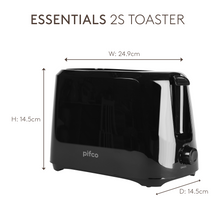 Load image into Gallery viewer, PIFCO Essentials 2 Slice Toaster Black