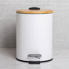 Load image into Gallery viewer, PIFCO 3L Slim Bathroom Bin with Bamboo Lid White