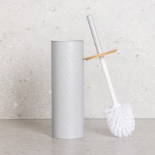 Load image into Gallery viewer, PIFCO Chevron Toilet Brush with Bamboo Lid Grey