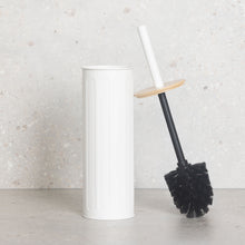 Load image into Gallery viewer, PIFCO Arch Textured Toilet Brush with Bamboo Lid White