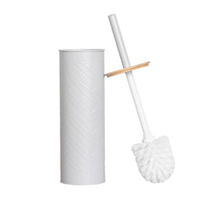 Load image into Gallery viewer, PIFCO Chevron Toilet Brush with Bamboo Lid Grey