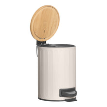 Load image into Gallery viewer, PIFCO 3L Arch Textured Slow Close Bin with Bamboo Lid Beige