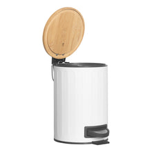 Load image into Gallery viewer, PIFCO 3L Arch Textured Slow Close Bin with Bamboo Lid White