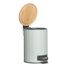 Load image into Gallery viewer, PIFCO 3L Arch Textured Slow Close Bin with Bamboo Lid Sage green