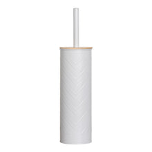 Load image into Gallery viewer, PIFCO Chevron Toilet Brush with Bamboo Lid Grey

