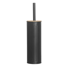 Load image into Gallery viewer, PIFCO Arch Textured Toilet Brush with Bamboo Lid Black
