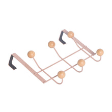 Load image into Gallery viewer, PIFCO Overdoor Rack with 6 Bamboo Ball Hooks Pink

