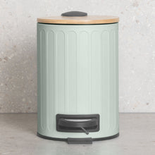Load image into Gallery viewer, PIFCO 3L Arch Textured Slow Close Bin with Bamboo Lid Sage green
