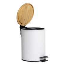 Load image into Gallery viewer, PIFCO 3L Slim Bathroom Bin with Bamboo Lid White
