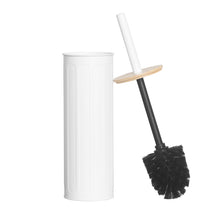 Load image into Gallery viewer, PIFCO Arch Textured Toilet Brush with Bamboo Lid White

