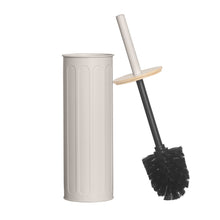 Load image into Gallery viewer, PIFCO Arch Textured Toilet Brush and Holder with Bamboo Lid Putty
