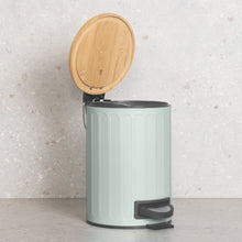 Load image into Gallery viewer, PIFCO 3L Arch Textured Slow Close Bin with Bamboo Lid Sage green
