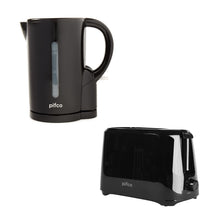 Load image into Gallery viewer, PIFCO Essentials Kettle &amp; 2 Slice Toaster Set Black
