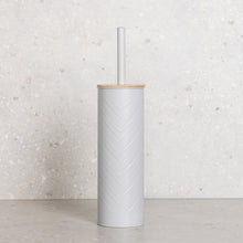 Load image into Gallery viewer, PIFCO Chevron Toilet Brush with Bamboo Lid Grey
