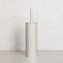 Load image into Gallery viewer, PIFCO Arch Textured Toilet Brush and Holder with Bamboo Lid Putty
